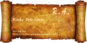Radu Adrienn névjegykártya